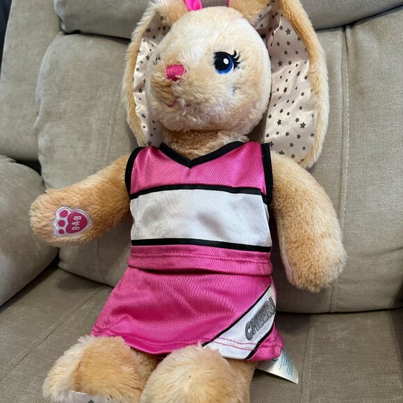 Build A Bear Bunny Cheerleader Plush Toy Pink 18" - Picture 4 of 11